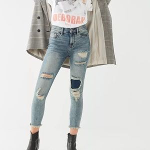 BDG Twig Crop High-Rise Skinny Jean - Distressed Patch